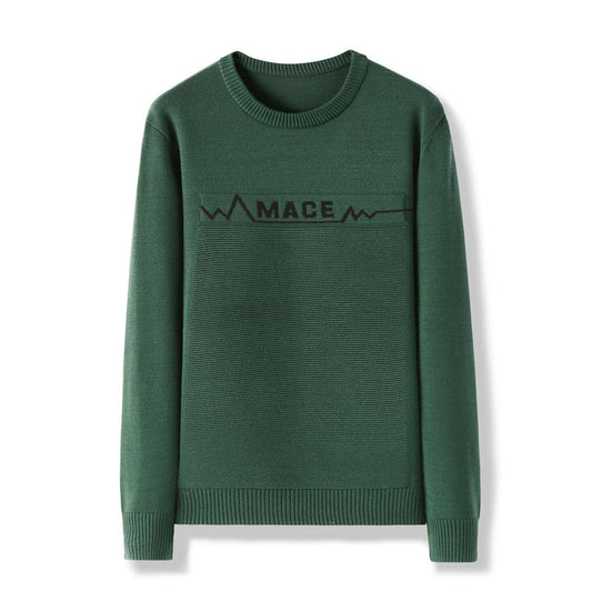 Men's Long Sleeve Crew Neck Letter Sweater