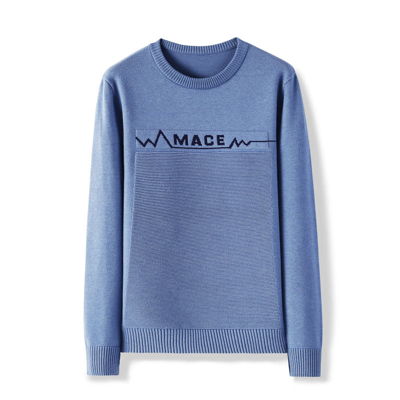 Men's Long Sleeve Crew Neck Letter Sweater
