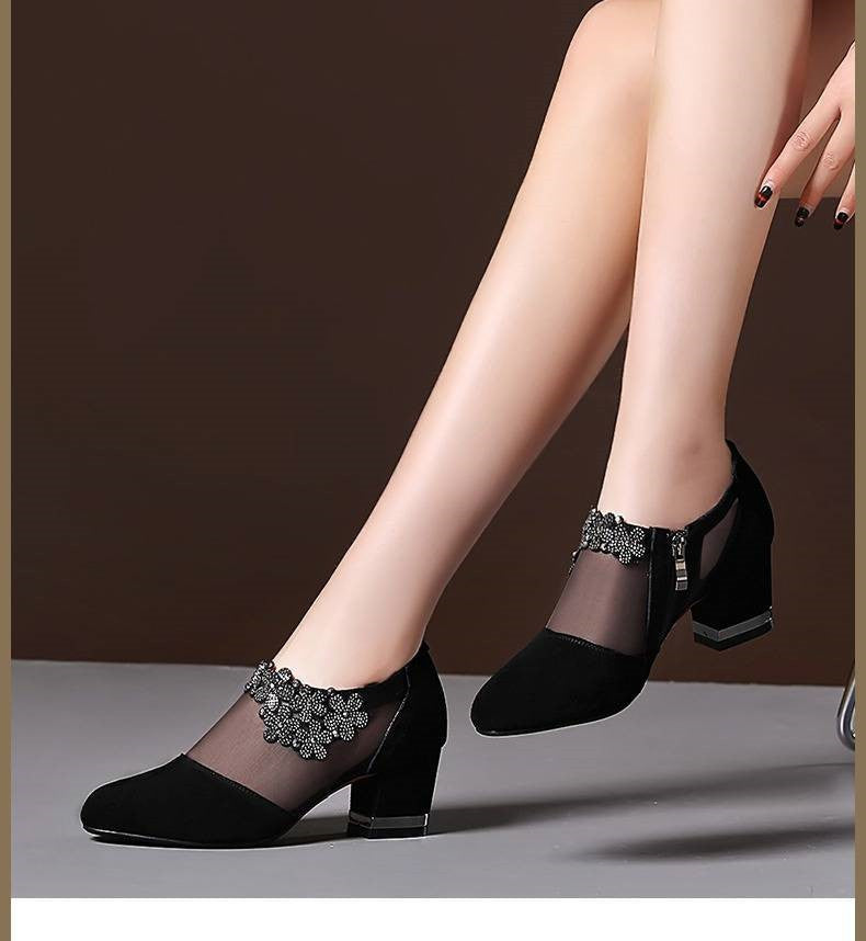 Mesh And Breathable Back Pull Lace Sandals