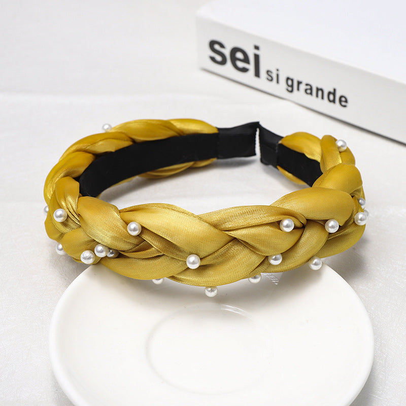 Hand-Nailed Pearl Headband Twist Braid