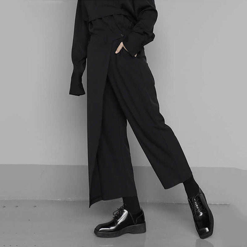 Niche Design Snøre Falske Todelt Casual Bukser
