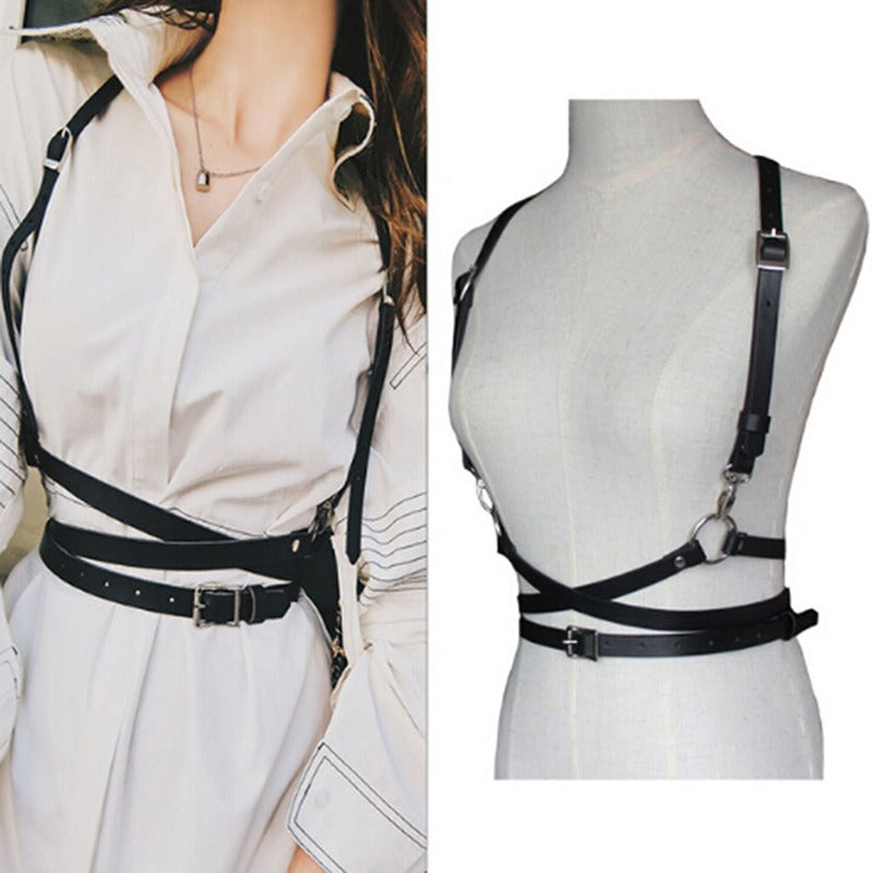 Casual Leather Waistband Straps Personalized Suspenders