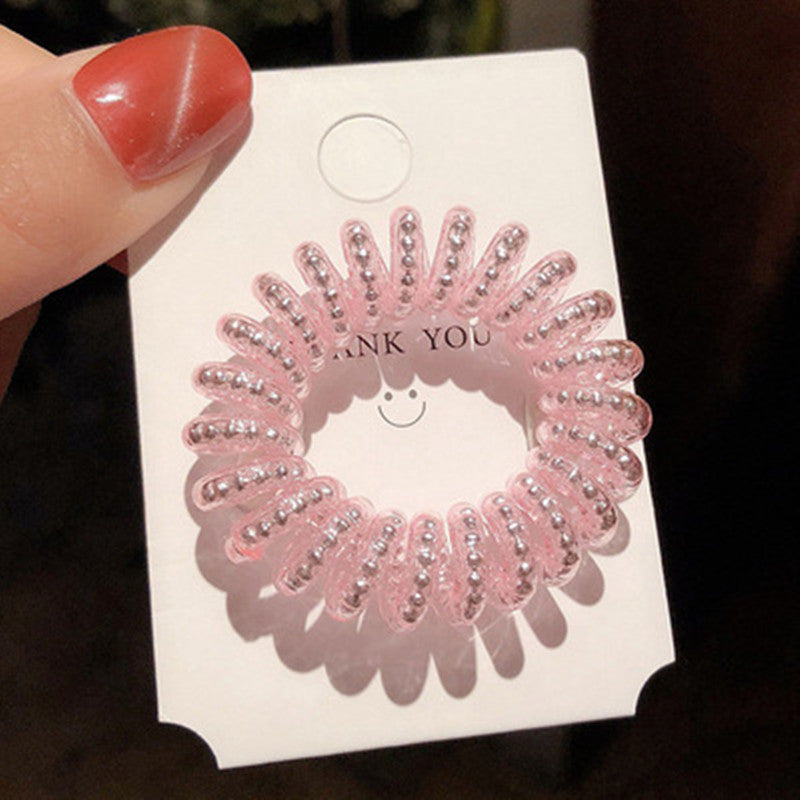 Cute Tie Hair Phone Head Rope Ball Head Ponytail Leather Case