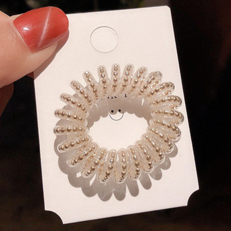Cute Tie Hair Phone Head Rope Ball Head Ponytail Leather Case