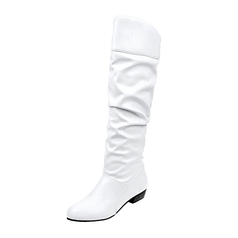 Plus Size Ladies Mid-heeled Slim High Boots