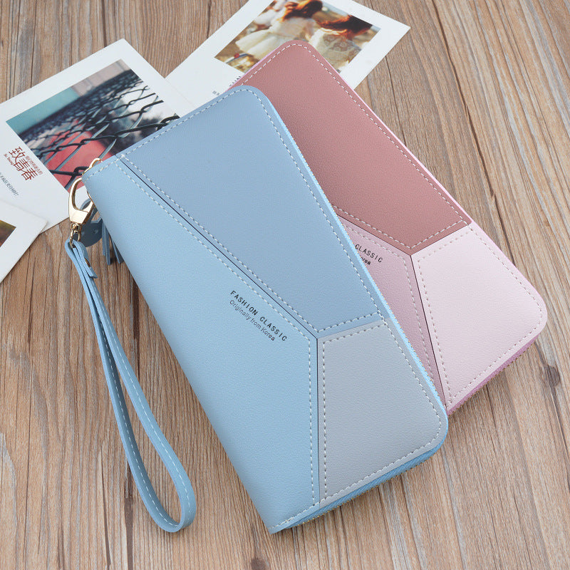 Stitching Clutch Bag Large Capacity New Student Wallet Mobile Phone Bag