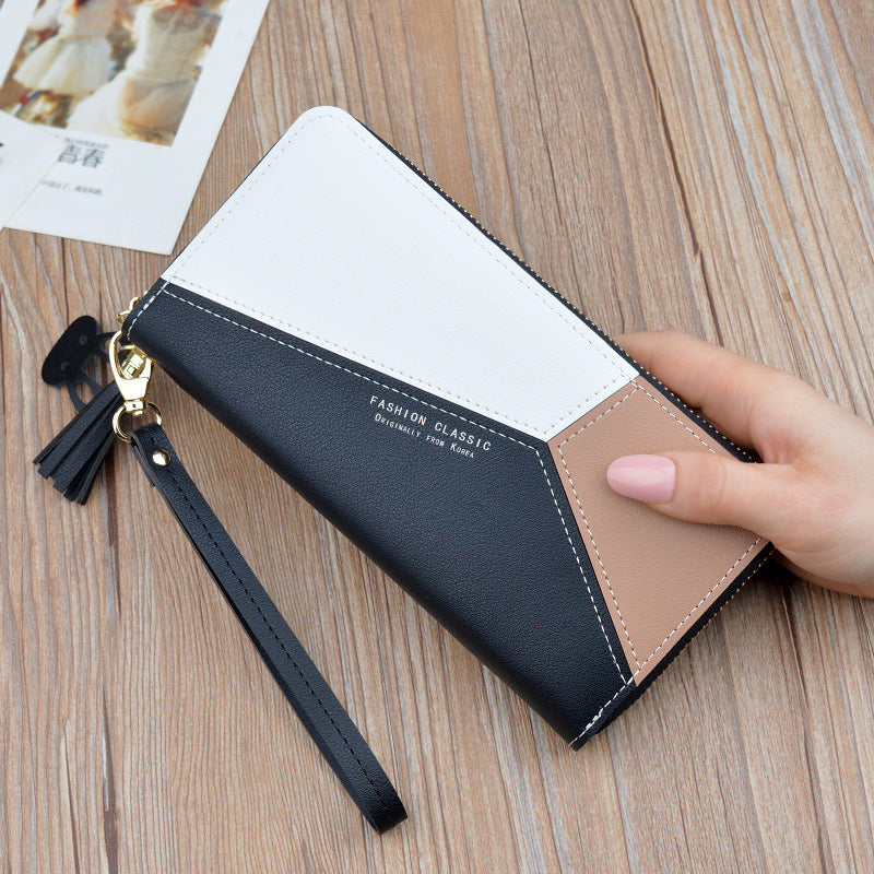 Stitching Clutch Bag Large Capacity New Student Wallet Mobile Phone Bag