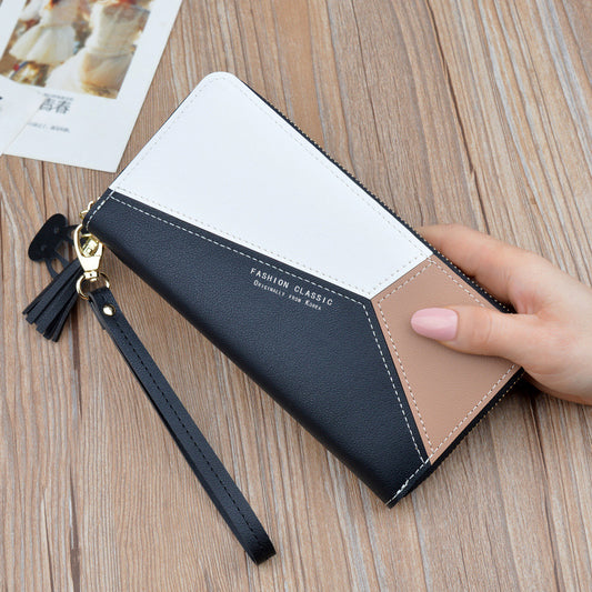 Stitching Clutch Bag Large Capacity New Student Wallet Mobile Phone Bag