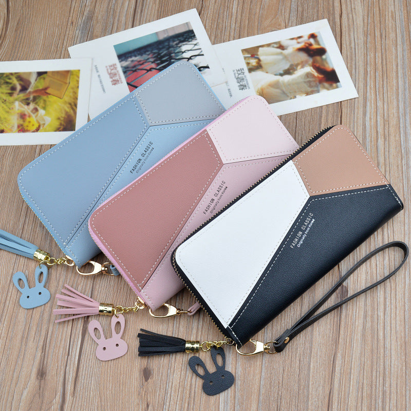 Stitching Clutch Bag Large Capacity New Student Wallet Mobile Phone Bag