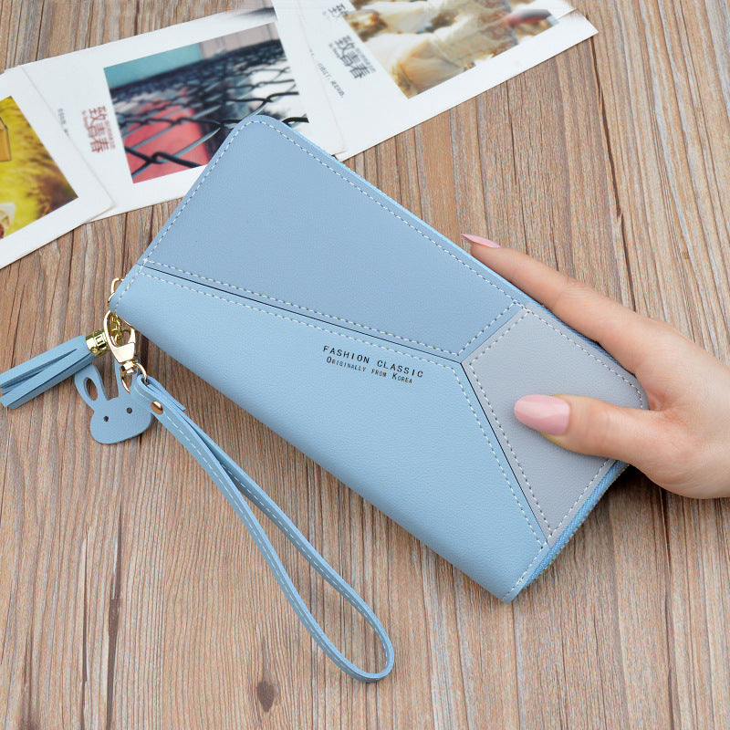 Stitching Clutch Bag Large Capacity New Student Wallet Mobile Phone Bag