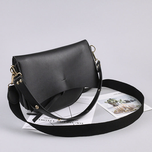 Personalized Picture Bag Wide Shoulder Strap Pure Color Simple