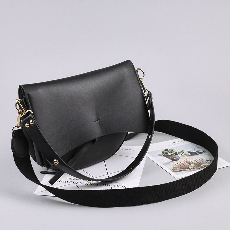 Personalized Picture Bag Wide Shoulder Strap Pure Color Simple