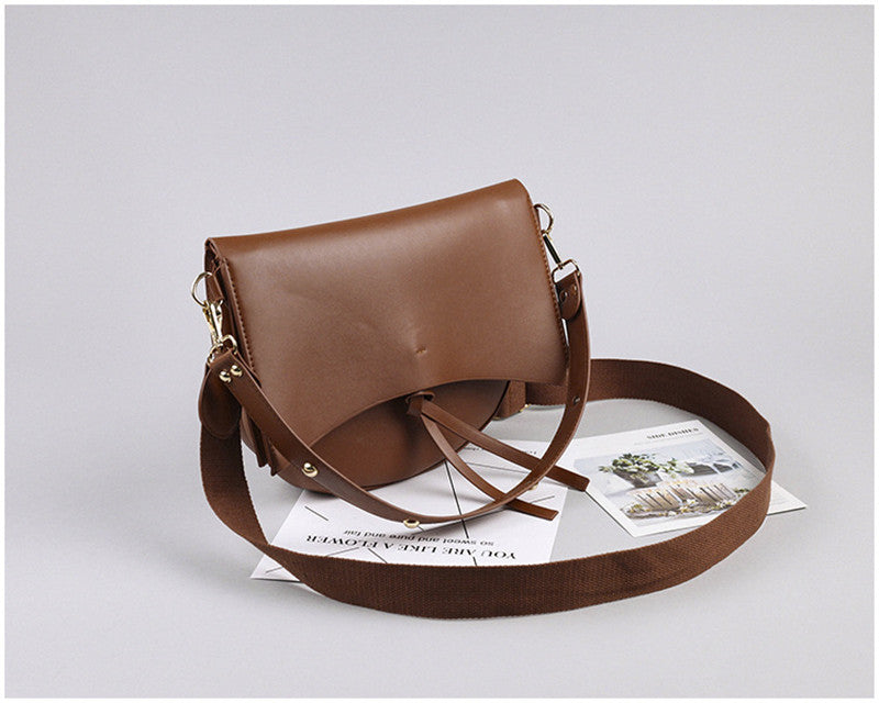 Personalized Picture Bag Wide Shoulder Strap Pure Color Simple