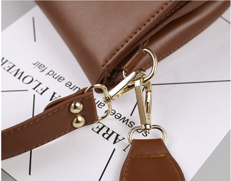 Personalized Picture Bag Wide Shoulder Strap Pure Color Simple