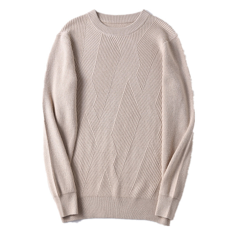 Cardigan Men's Thickened Round Neck Pullover Bottoming Sweater