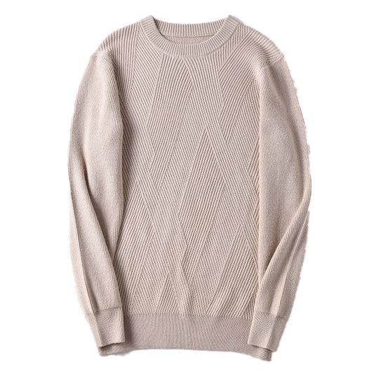 Cardigan Men's Thickened Round Neck Pullover Bottoming Sweater