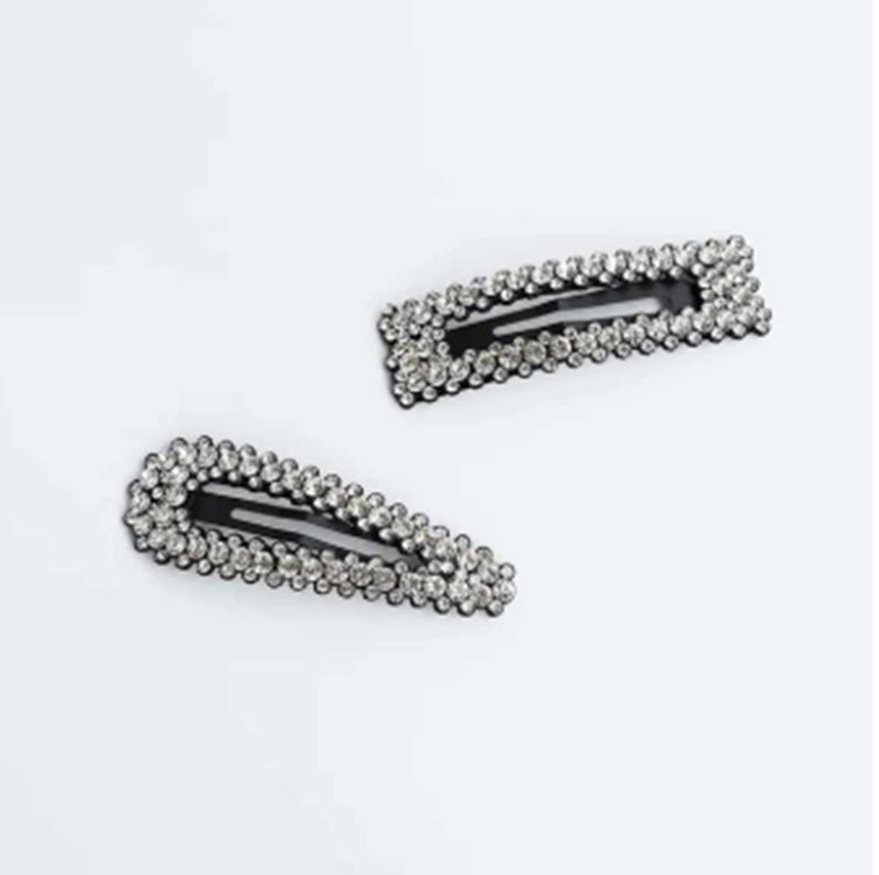 Retro Diamond Hairpin Set One Word Clip Side Clip Metal