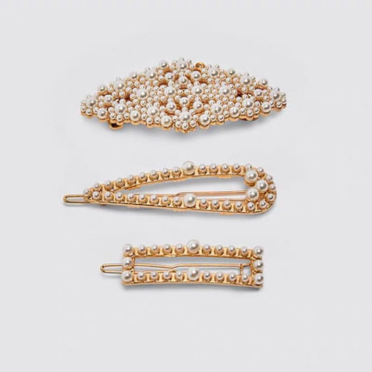 Japanese and Korean New Style Pearl Rhinestone Hairpin Women