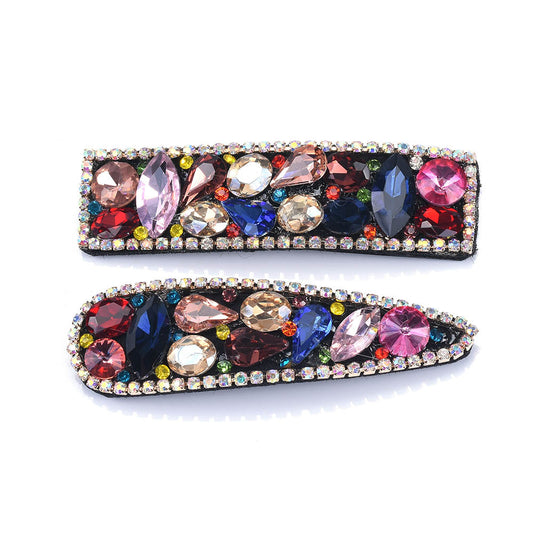 New Product Personality Flannel Colored Glass Diamond Hairpin