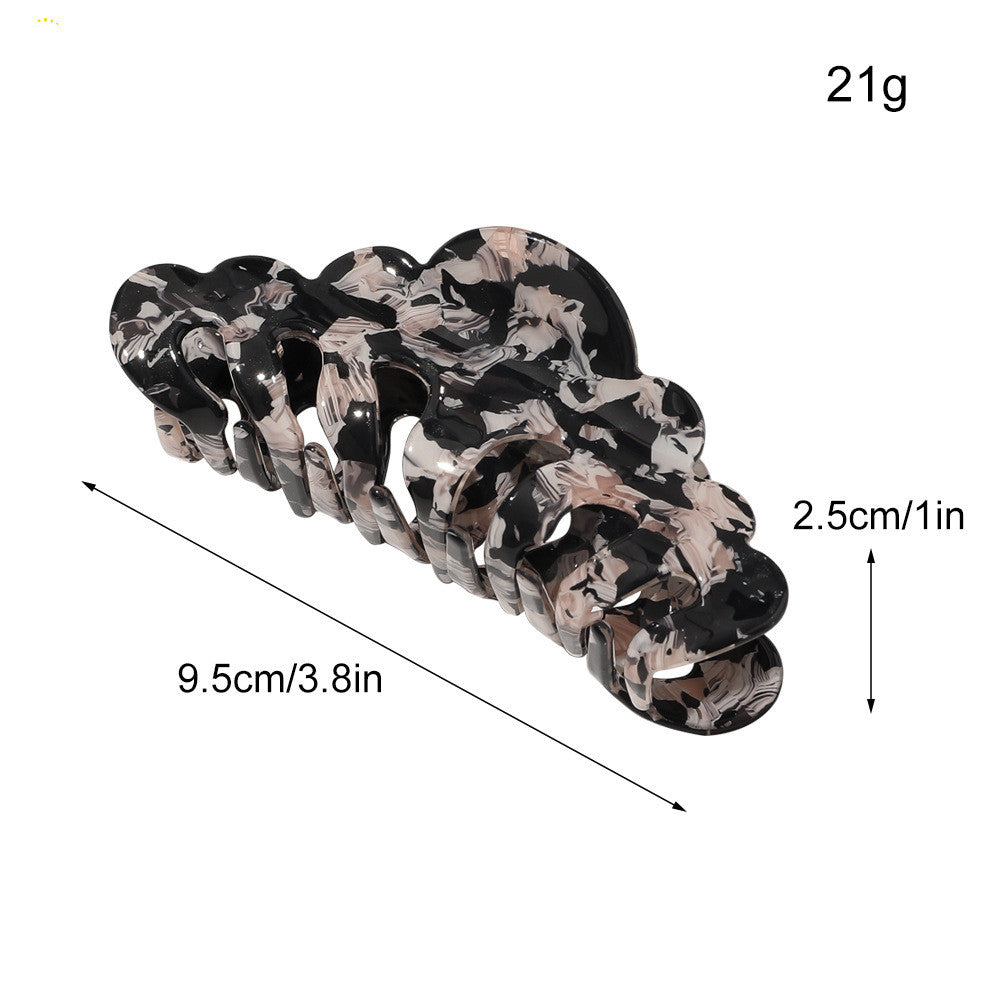 Marble Horsetail Hairpin All-Match Acrylic Plate Hair Clip