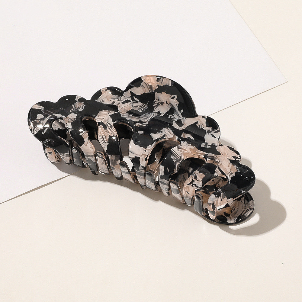 Marble Horsetail Hairpin All-Match Acrylic Plate Hair Clip