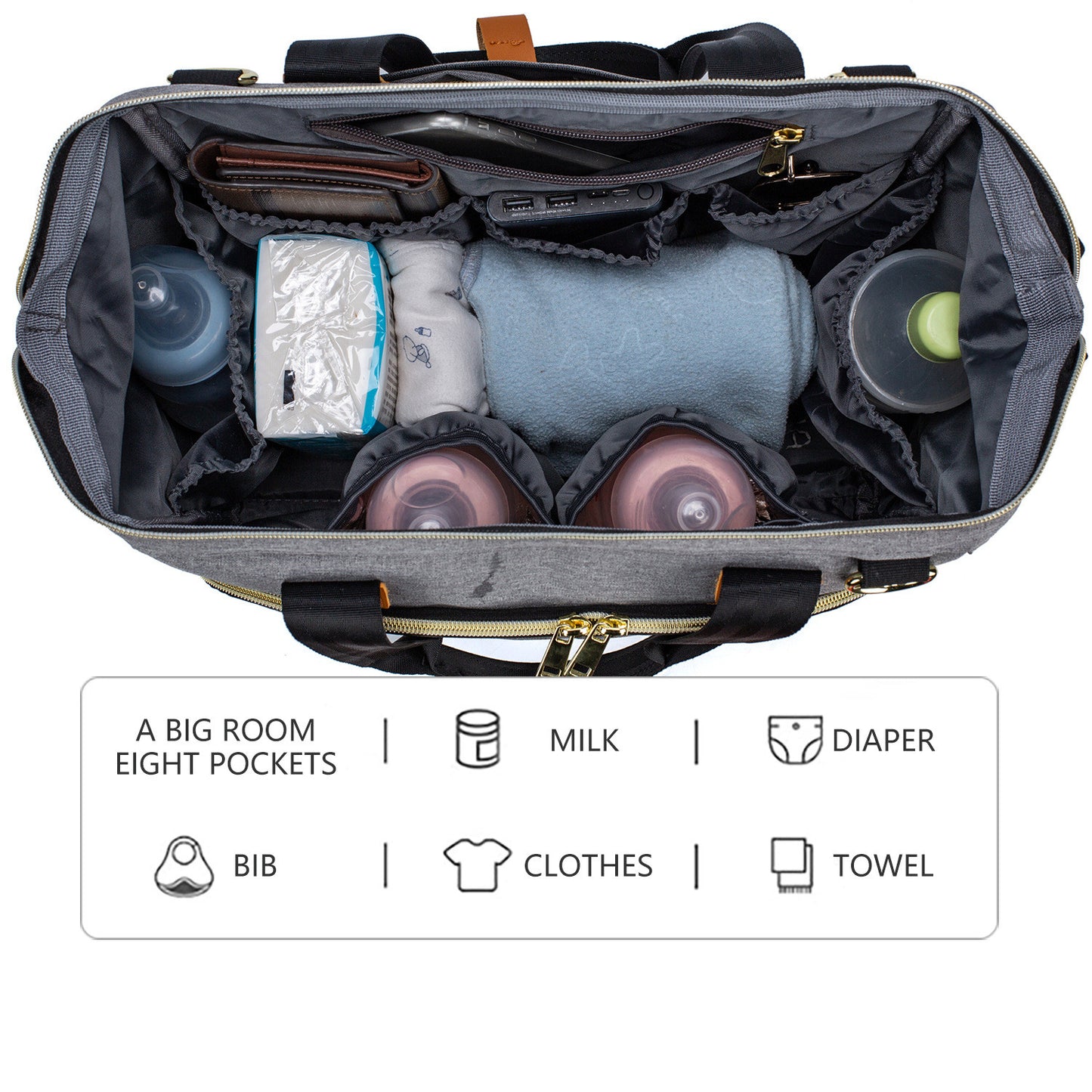 Multifunctional And Large-Capacity Go-Out Mother And Baby Bag