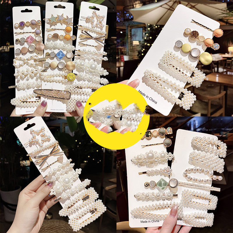 Pearl Hairpin Clip Girl Korean Headdress Side Clip
