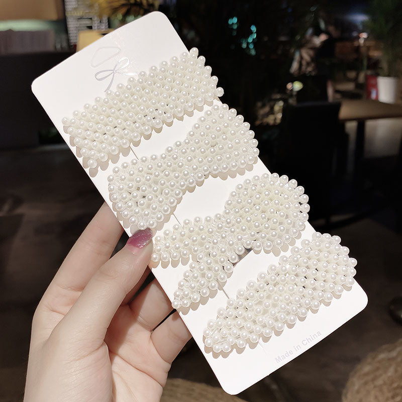 Pearl Hairpin Clip Girl Korean Headdress Side Clip