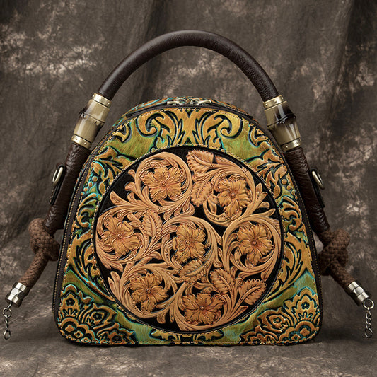 Large-Capacity Cowhide Handbag Leather Soft Leather European Beauty Bag Messenger Bag