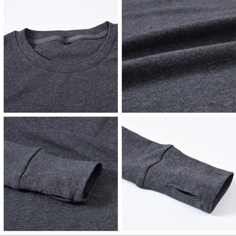 European And American High Street Solid Color Base Shirt With Arc Hem