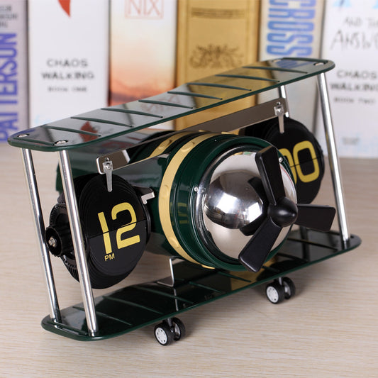 Flipping Clock, Creative Personality Art Modeling Clock, European-style Airplane Model Clock