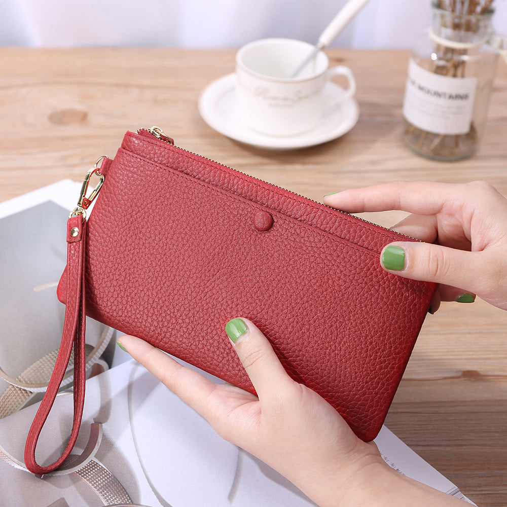 Long Korean Leather Wallet Ladies Mobile Phone Bag