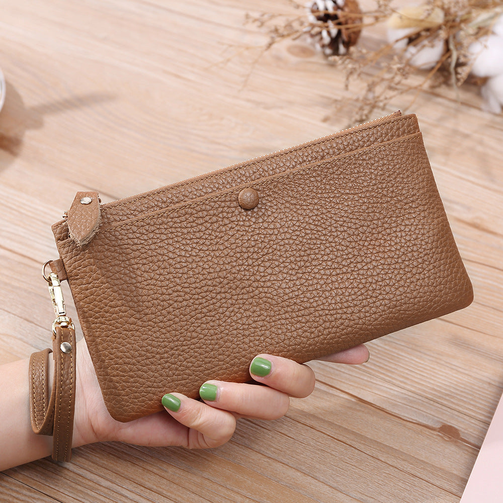Long Korean Leather Wallet Ladies Mobile Phone Bag