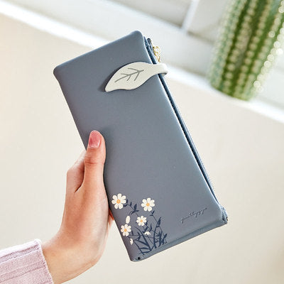Printed Ladies Long Wallet Large Capacity Folding PU Female Hand Bag