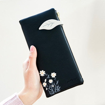 Printed Ladies Long Wallet Large Capacity Folding PU Female Hand Bag