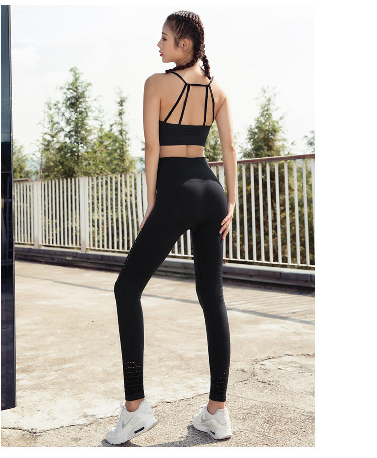 European And American Running Beauty Back Sports Bra Set