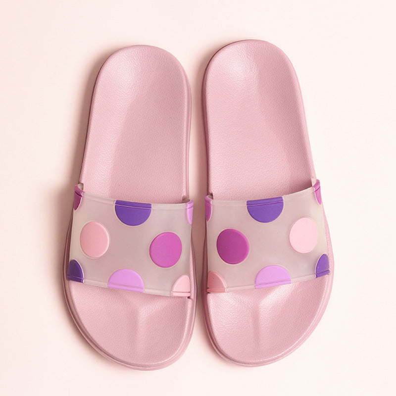 Non-slip Cute Cartoon Polka Dot Transparent Slippers