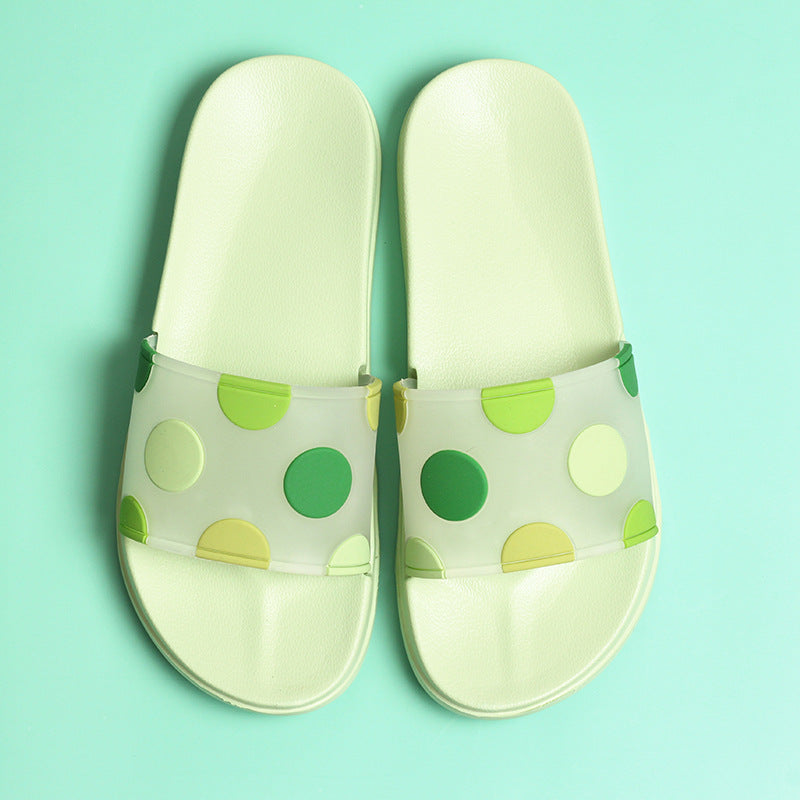 Non-slip Cute Cartoon Polka Dot Transparent Slippers