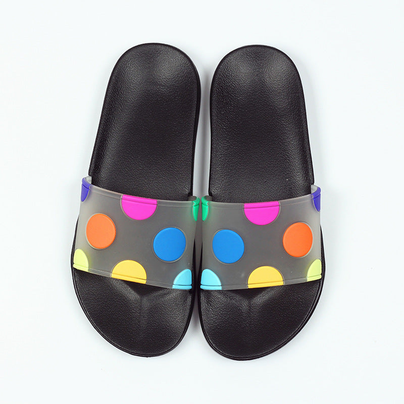 Non-slip Cute Cartoon Polka Dot Transparent Slippers