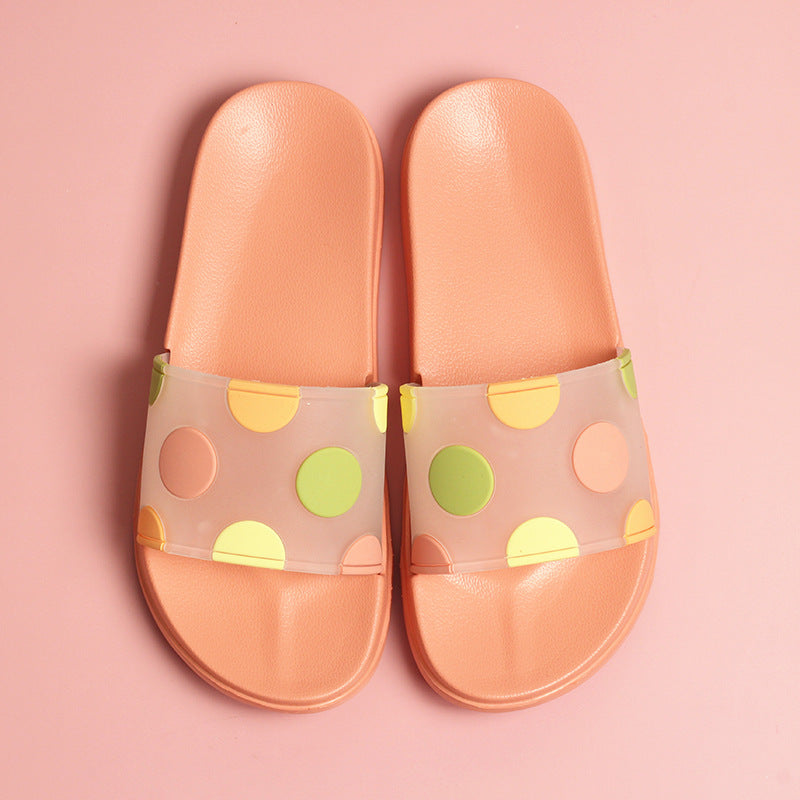 Non-slip Cute Cartoon Polka Dot Transparent Slippers