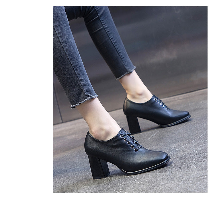 New Spring Spring And Autumn Deep-Mouth Mid-Heel Women's Shoes