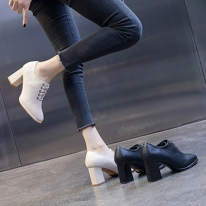 New Spring Spring And Autumn Deep-Mouth Mid-Heel Women's Shoes