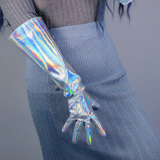 Laser Ltra-short Gloves Bright Leather Colorful