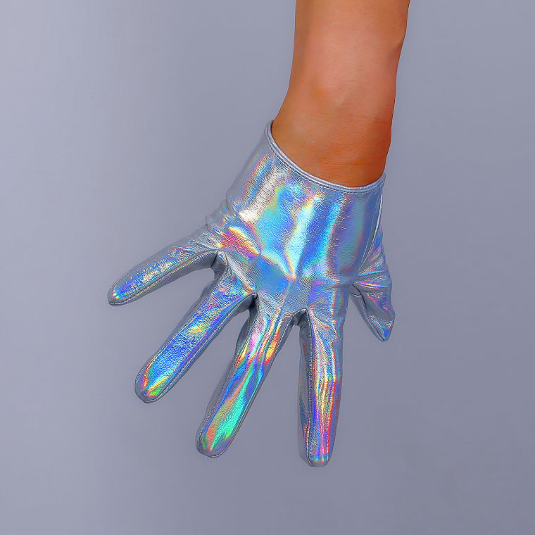 Laser Ltra-short Gloves Bright Leather Colorful