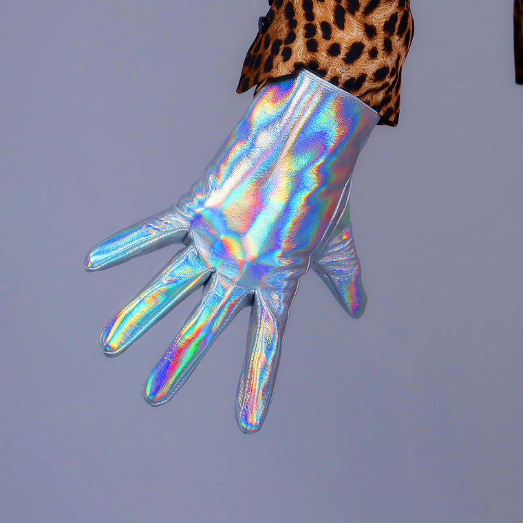 Laser Ltra-short Gloves Bright Leather Colorful