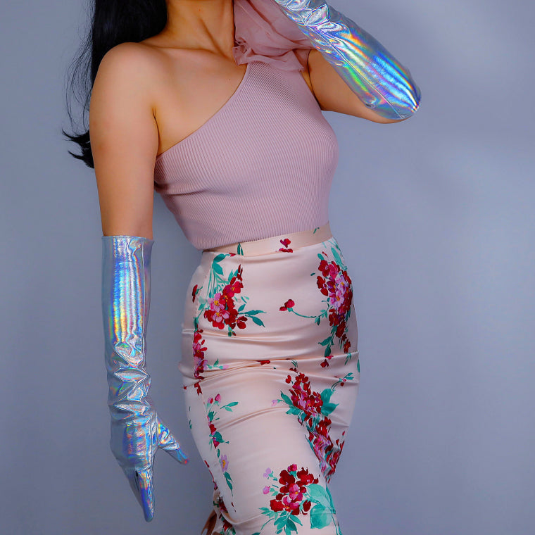 Laser Ltra-short Gloves Bright Leather Colorful