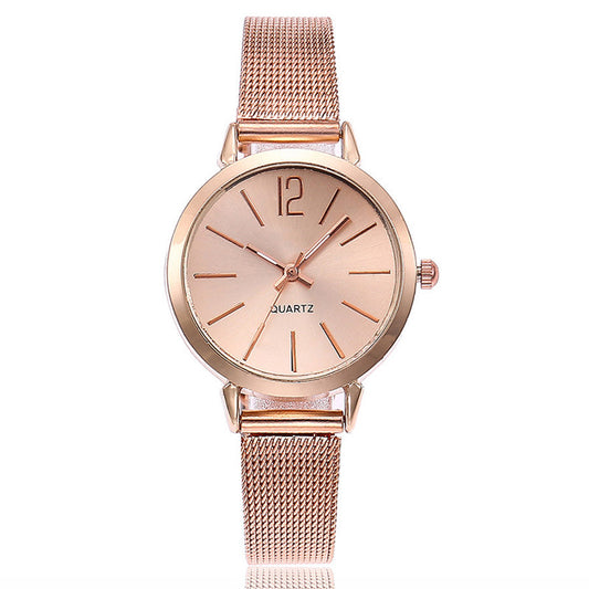 Alloy Fine Mesh Belt Simple Ladies Watch