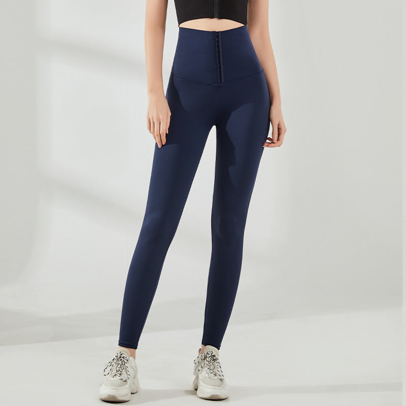 Double-faced Nylon High-waisted Tight Sports Fitness Pants