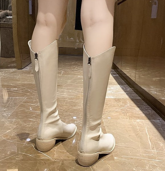 Western Cowboy Boots Web Celebrity With High Heel And Middle Heel