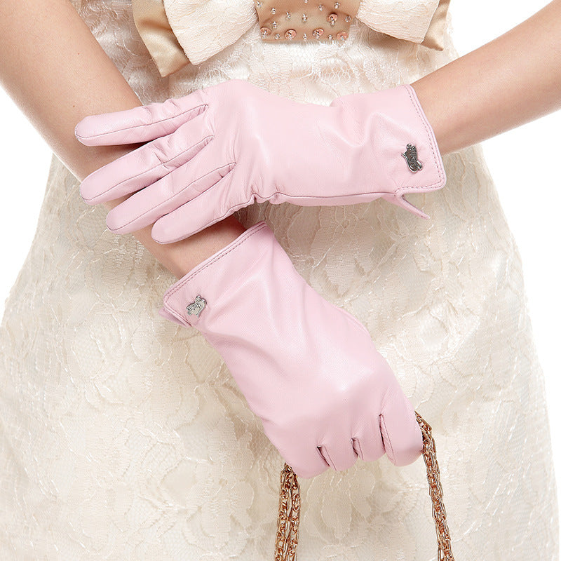 Simple And Generous Basic Warm Leather Sheepskin Gloves